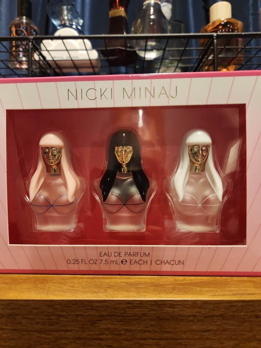 Discover Nicky Minaj giftset 3 Mini size splashes edp 7.5 ml each new (FOS1334) - Premium Quality Fragrances | Best Seller,Designer,Fragrance,Gourmand,Nicki Minaj,Travel Size,Women by Feelings of Scent