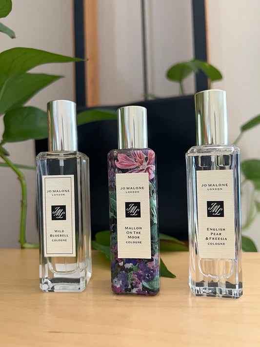 Discover Bundle of Jo Malone Wild Bluebell & Mallow on the moor & English Pear (FOS1058) - Premium Quality Fragrances | Best Seller,Designer,Exclusive Releases,Floral Notes,Fragrance,Highly Rated,Jo Malone,Seasonal,Spring,Summer,Women by Feelings of Scent