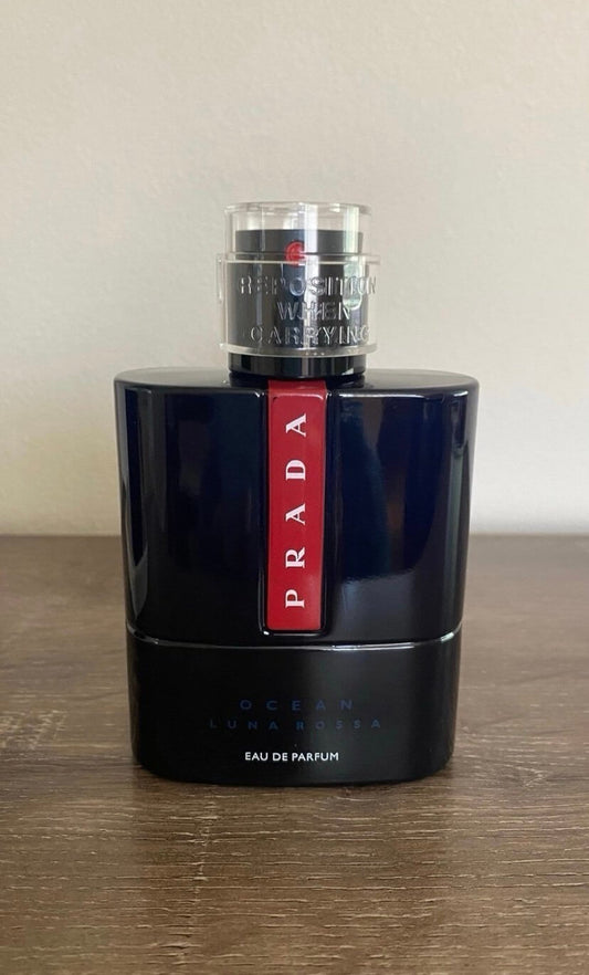 Discover Prada Luna Rossa Ocean Eau De Parfum 3.4oz (FOS1385) - Premium Quality Fragrances | Designer,Fall,Fragrance,Highly Rated,Men,Prada,Seasonal,Spring,Woody & Earthy by Feelings of Scent