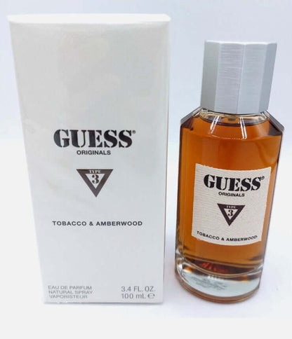 Discover New in Sealed Box Tobacco and Amberwood by Guess 100ml/3.4oz for men and women (FOS1319) - Premium Quality Fragrances | Best Seller,Designer,Fall,Fragrance,Guess,Seasonal,Unisex,Winter,Woody & Earthy by Feelings of Scent